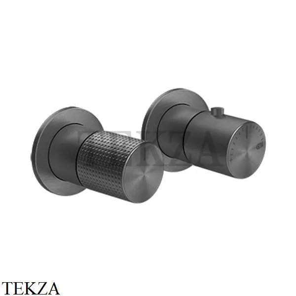 Gessi Habito CESELLO Термостат для душа на 2 потока, внешняя часть 70434-707, Black Metal Brushed