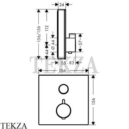 Hansgrohe ShowerSelect Термостат, стекло, внешняя часть 15737400, хром-белый