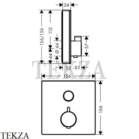 Hansgrohe ShowerSelect Термостат, стекло, внешняя часть 15737400, белый- хром глянец