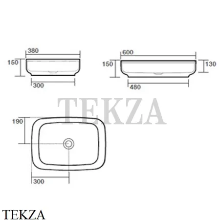 Kerasan Tribeca Раковина накладная без перелива 514101, белый глянец