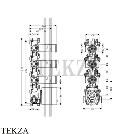 Axor ShowerCollection Скрытая часть для модуля термостата 10750180