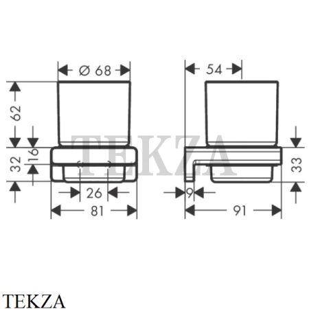 Hansgrohe AddStoris Стакан для зубных щеток настенный 41749340, черный хром brushed