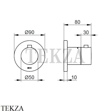 Keuco IXMO Термостат для душа, внешняя часть, круг 59553010001, хром глянец