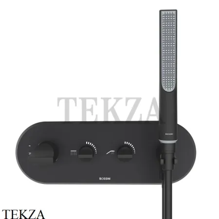 Bossini  APICE Термостат для ванны 2 потока, лейка SLIM, внешняя часть Z00523.073, черный матовый