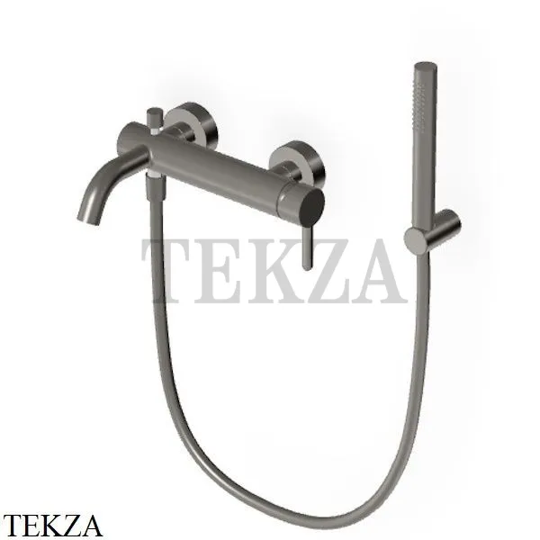 Zucchetti Isy22 Смеситель для ванны с душевым гарнитуром ZIS139.C51, brushed metal black