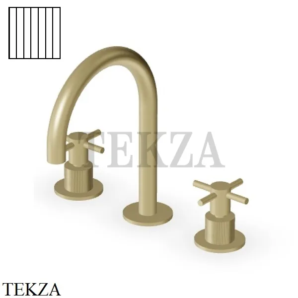 Zucchetti Helm Vertical Смеситель для раковины, без донного клапана ZHM515.XP31G2, brushed british gold PVD