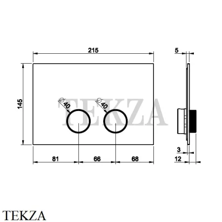 Gessi INGRANAGGIO Клавиша смыва для инсталляции TECE, TeceProfil, TeceBox 54641-299, Black XL