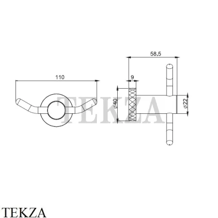 FIMA Carlo Frattini Spillo TECH G Крючок для полотенца F6004T/2GOS, Brushed gold