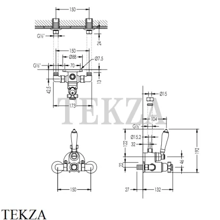 Devon&Devon SHOWER MIXERS Термостатический смеситель для душа HUF84CR, хром глянец