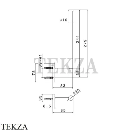 Newform O’RAMA Держатель запасных рулонов бумаги 67225.M0.070, Titanium satin