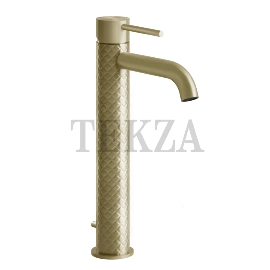 Gessi 316 INTRECCIO Смеситель для раковины высокий, с донным клапаном 54104-727, Brushed Brass