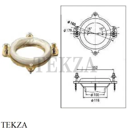 TOTO NEOREST AH Фланец для унитаза, необходим при сливе в пол