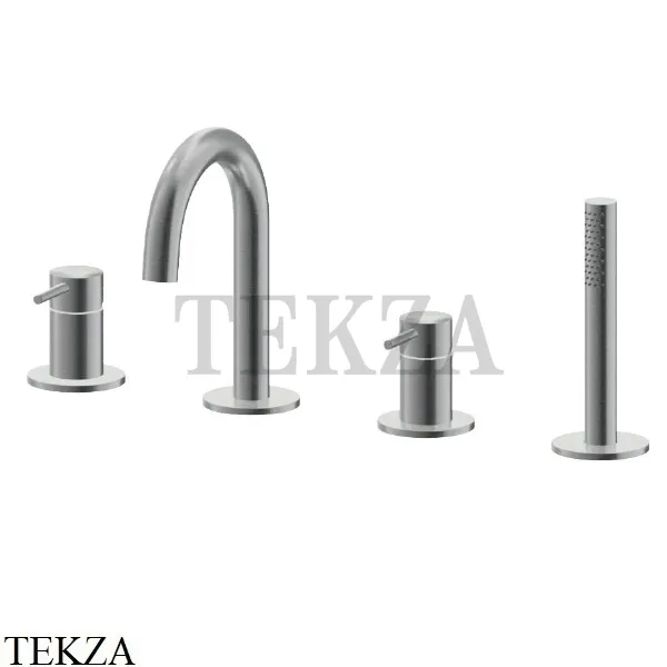 Newform X-Steel 316 Смеситель на борт ванны с гарнитуром 69682XC.50.050, INOX Stainless steel