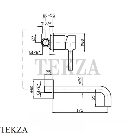Zucchetti Pan Смеситель для раковины 175, внешняя часть ZP6030, хром глянец