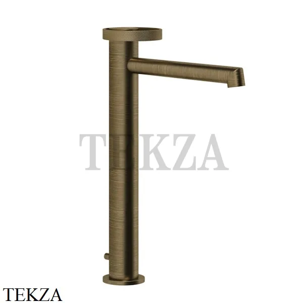 Gessi ANELLO Смеситель для раковины высокий, длинный, с донным клапаном 63305-713, Antique Brass