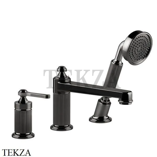 Gessi VENTI20 Смеситель на борт ванны, с гарнитуром 65037-706, Black Metal