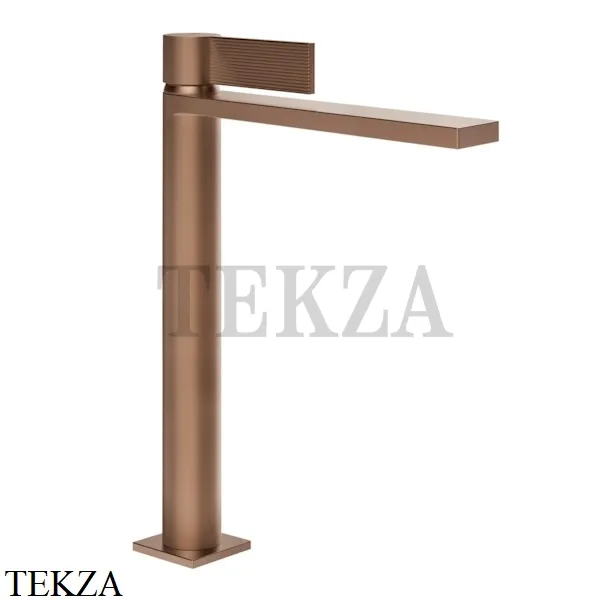 Gessi Inverso RIGATO Смеситель для раковины высокий, с донным клапаном 73553-708, Copper Brushed