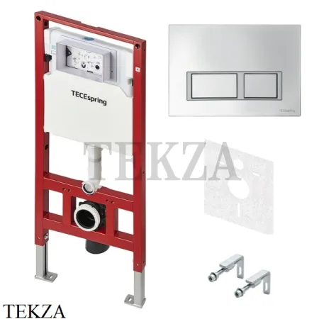 TECEspring Комплект инсталляции подвесного унитаза S955201, с панелью хром глянец-хром