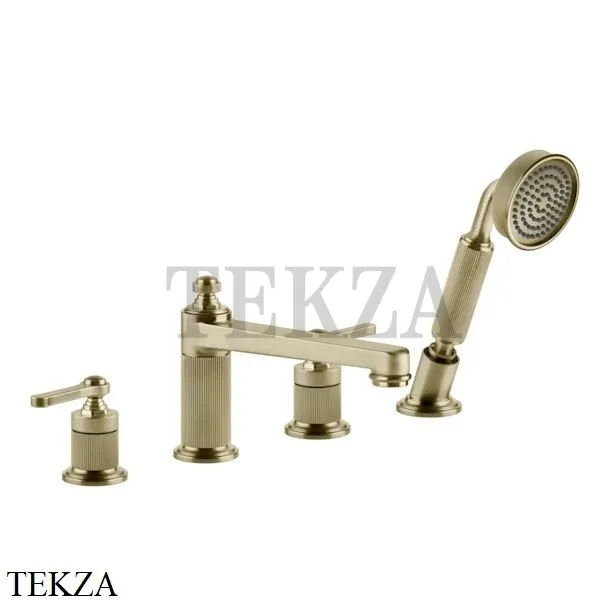 Gessi VENTI20 Смеситель на борт ванны, с гарнитуром 65045-727, Brushed Brass