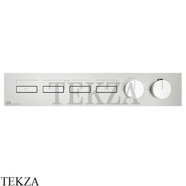 Gessi HI-FI Термостатический смеситель на 4 потока, внешняя часть 63016-149, Finox Brushed Nickel