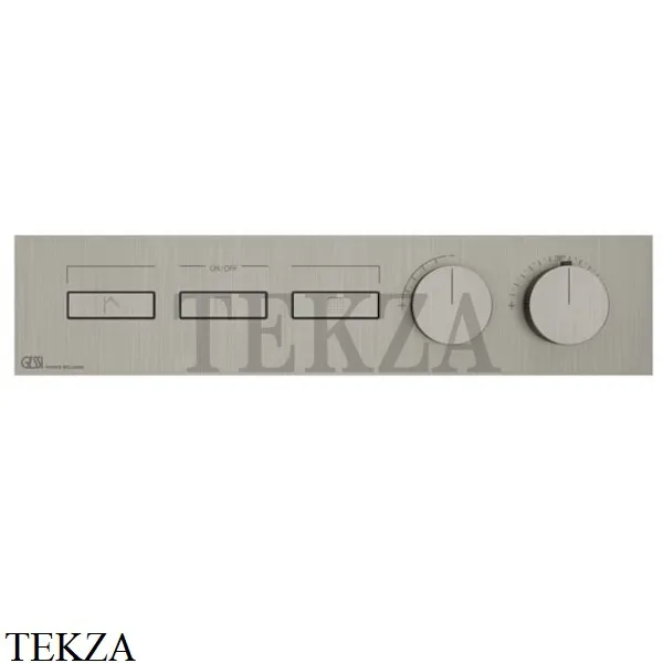 Gessi HI-FI Термостатический смеситель на 3 потока, внешняя часть 63014-149, Finox Brushed Nickel