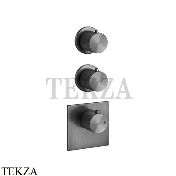 Gessi 316 WELLNESS Термостат 2 потока, внешняя часть 54504-707, Black Metal Brushed