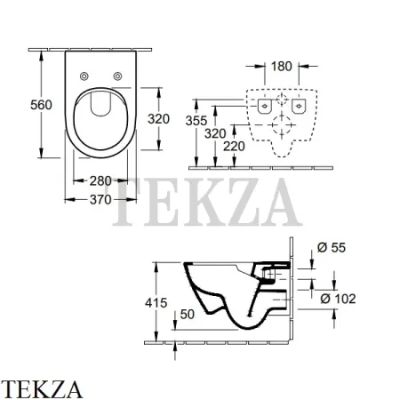 Villeroy & Boch SUBWAY 2.0 Унитаз подвесной (комплект) без ободка 5614R201, сиденье микролифт SLIMSEAT, белый глянец