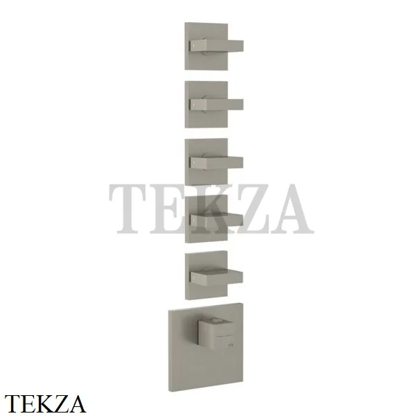 Gessi Rettangolo Wellness Термостат 5 выходов, внешняя часть 43220-149, Finox Brushed Nickel