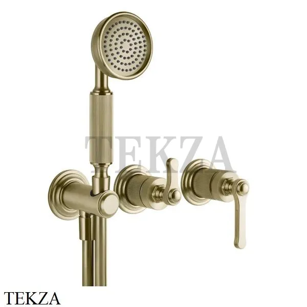Gessi VENTI20 Смеситель для душа, с гарнитуром внешняя часть 65036-727, Brushed Brass