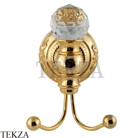 Migliore Cristalia SWAROVSKI Крючок двойной для халата и полотенца 16838, золото глянец