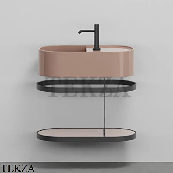 Cielo Les Petites Ovale 60 Консоль с раковиной LPLAO60, керамическая полка, Ninfea