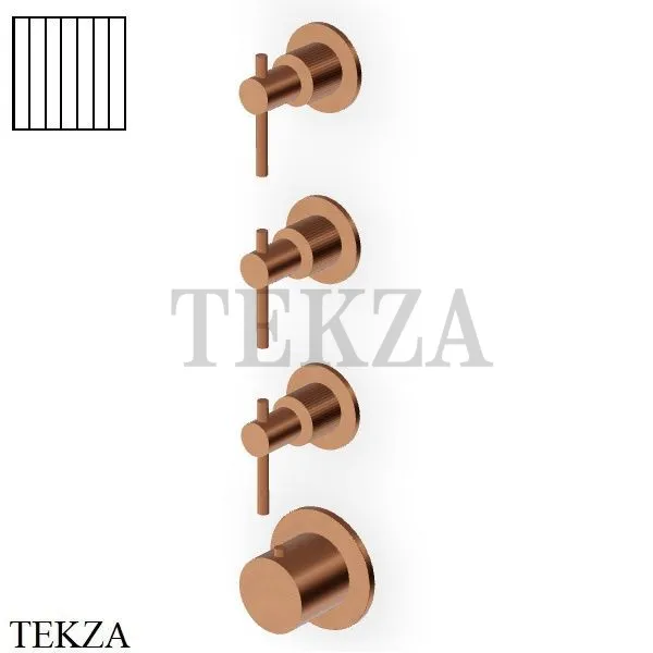 Zucchetti Helm Vertical Термостат для душа на 3 потока, внешняя часть ZHL803.XP91G2, brushed copper PVD
