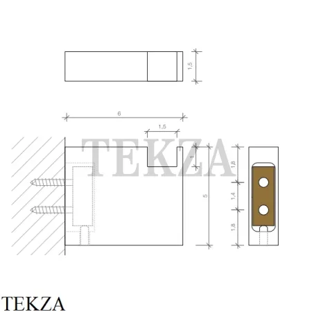 Decor Walther BRICK Крючок для халата или полотенца 0590000, хром глянец