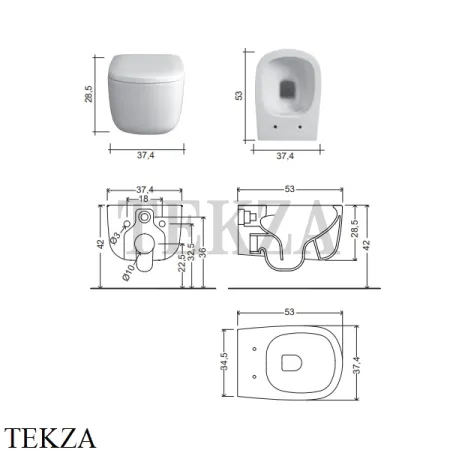 NIC Design OVVIO Унитаз подвесной, сиденье с микролифтом 003 479 003, белый матовый