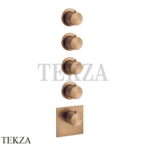Gessi 316 WELLNESS Термостат 4 выхода, внешняя часть 54508-726, Warm Bronze Br.
