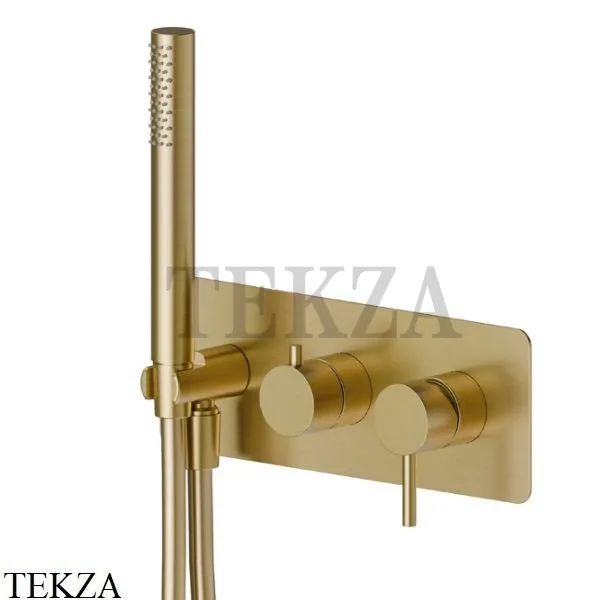 Newform X-Steel 316 Душевой комплект смеситель 2 потока, ручной душ, сталь 69679EX.59.097, PVD Brushed gold