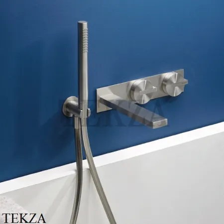 Ritmonio Dot316 Смеситель для ванны с гарнитуром, внешняя часть PR50EC101 ICX, Champagne Stainless Steel