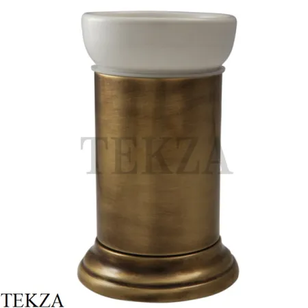 Migliore Mirella Стакан настольный , керамика белая 17157, бронза classic