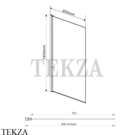 Vincea Душевая шторка на ванну VSB-11800CL, хром глянец, стекло прозрачное