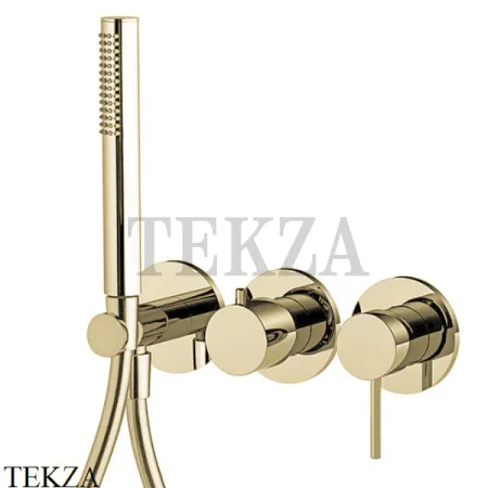 FIMA Carlo Frattini Spillo UP Смеситель для душа, 2 потока с гарнитуром F3049WX8HS, Brushed Champagne