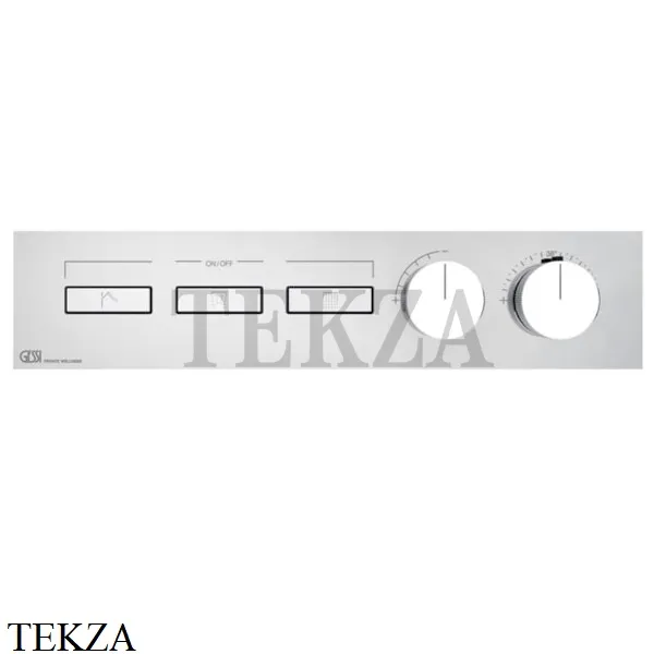 Gessi HI-FI Термостатический смеситель на 3 потока, внешняя часть 63014-031, хром глянец