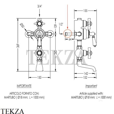 Devon&Devon SHOWER MIXERS Термостатический смеситель для ванны и душа
