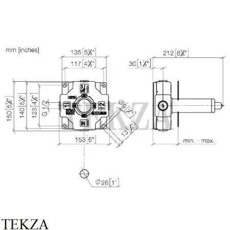 Dornbracht Переключатель на три положения для скрытого монтажа 3520397090
