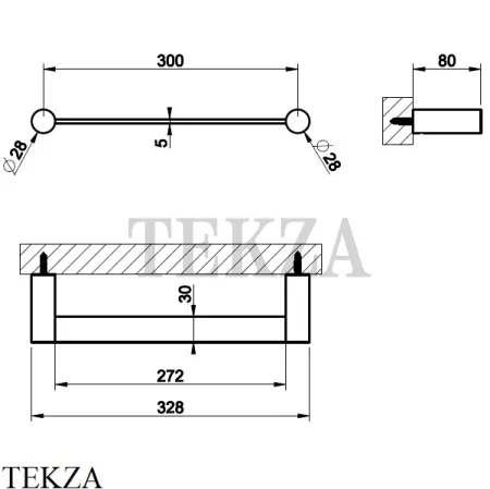 Gessi 316 ACCESSORIES Держатель для полотенца 54797-239, Steel Brushed