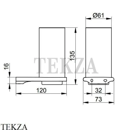 Keuco Edition 400 Стакан подвесной, хрусталь прозрачный 11550299000, красное золото шлифованное
