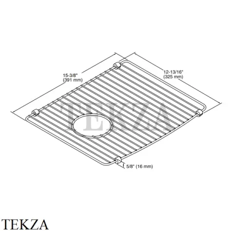 Kohler Deerfield Решетка для кухонной мойки для левой чаши K-6121-ST, нержавеющая сталь
