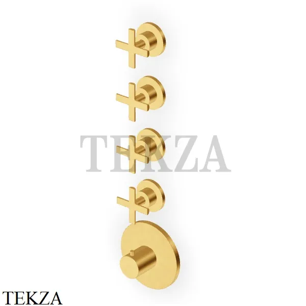 Zucchetti Gill Термостат для душа, 4 потока, внешняя часть ZGL5662.C41, brushed gold