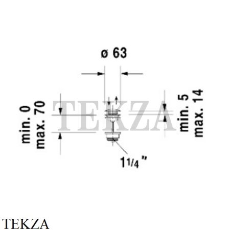 Duravit Донный клапан для раковины 0050521000, нажимной, хром