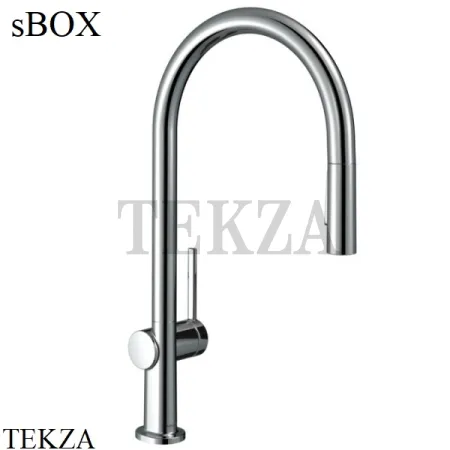 Hansgrohe Talis M54 Смеситель для кухни с вытяжным изливом 210 2jet ssBox 72801000, хром глянец