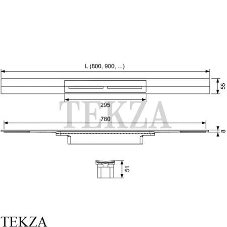 TECEdrainprofile 100 Душевой профиль для дренажа душа 671012, золото глянец